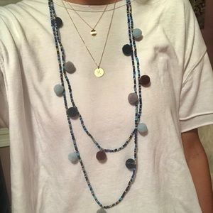 Top Shop Pom Pom Layered Necklace